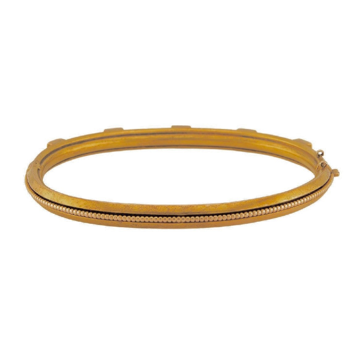 Victorian 14k 5 Stone Peruzzi Diamond Bangle