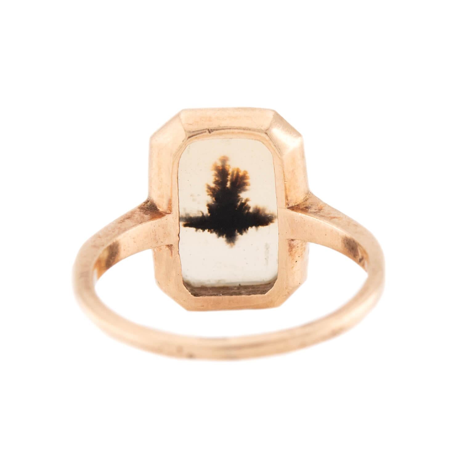 Victorian 10k Moss Agate Ring