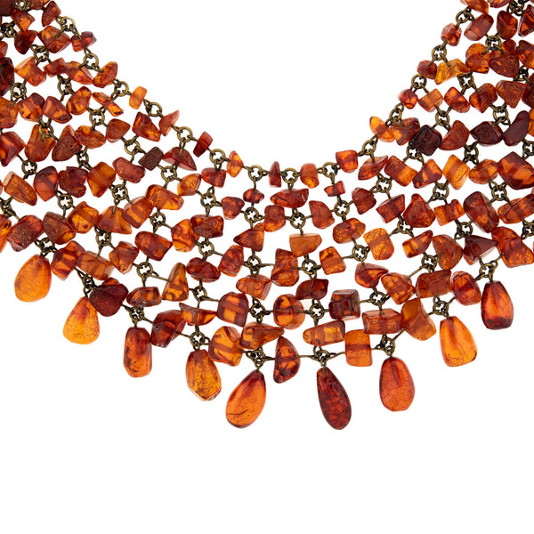 Art Deco Amber Festoon Collar Necklace