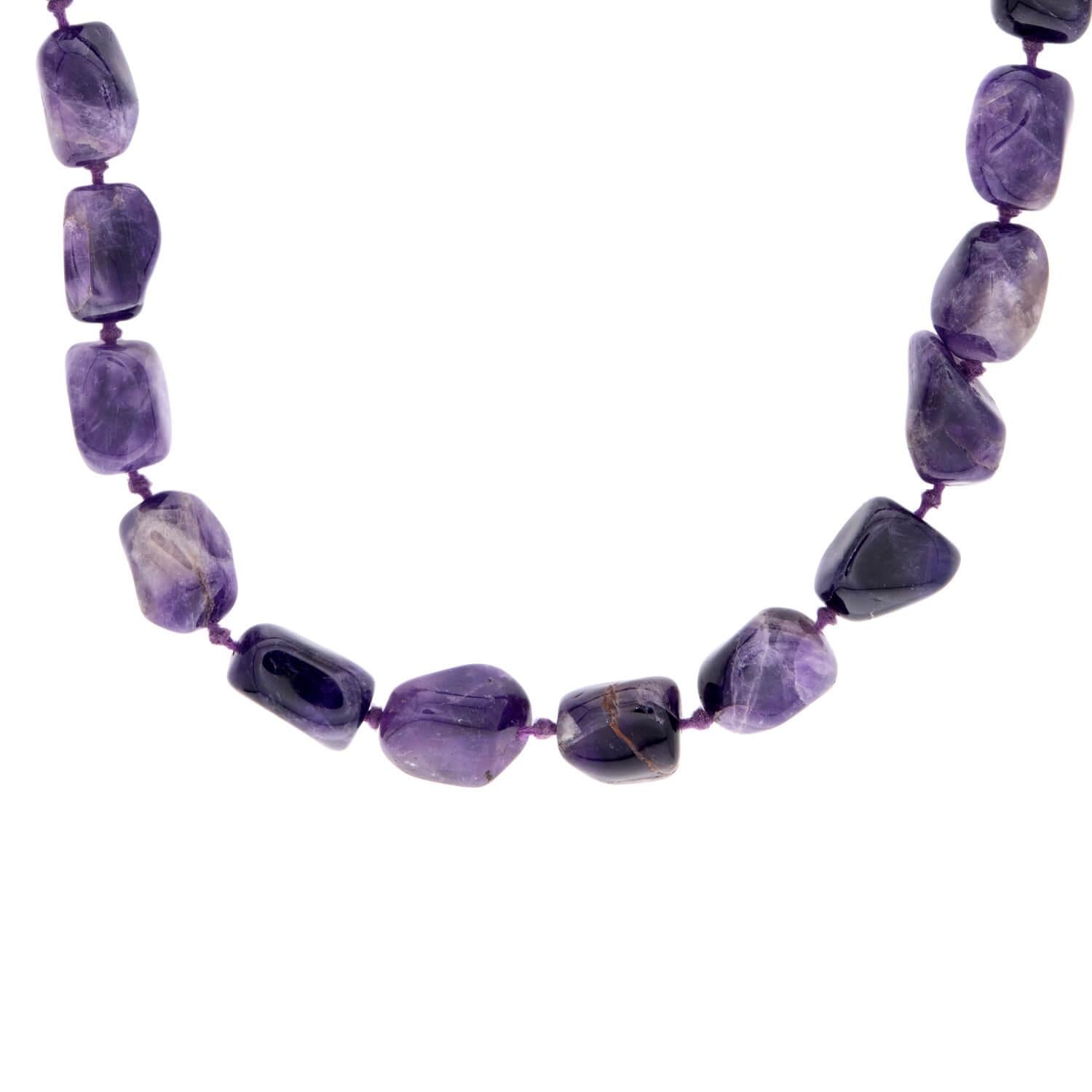 Estate 14k Amethyst Bead Necklace