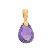 Vintage Indian 14k Amethyst Drop Pendant/Charm
