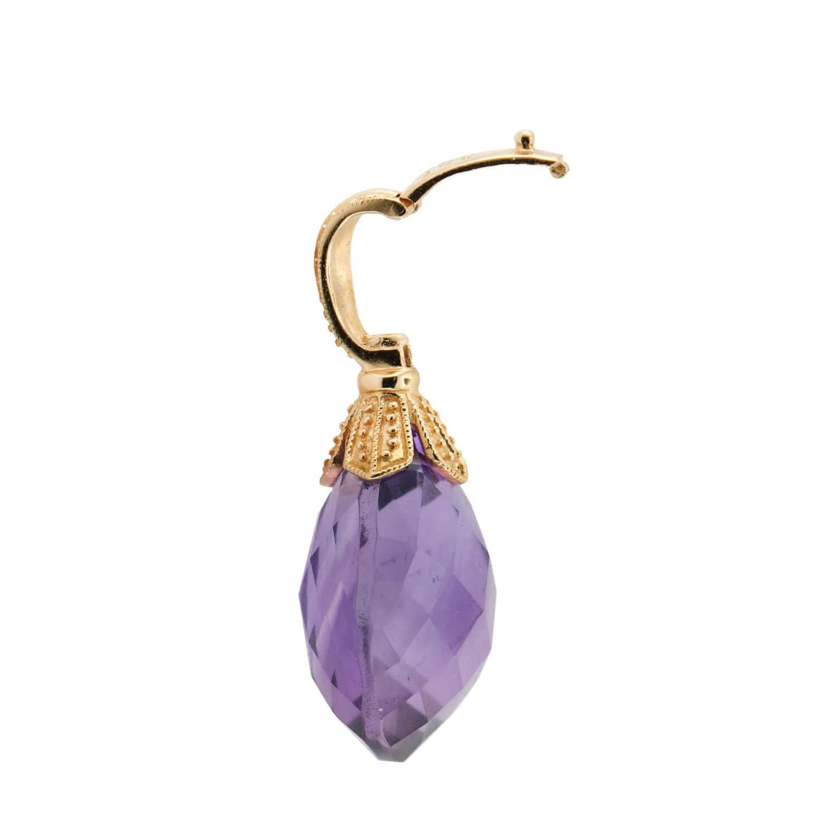 Vintage Indian 14k Amethyst Drop Pendant/Charm