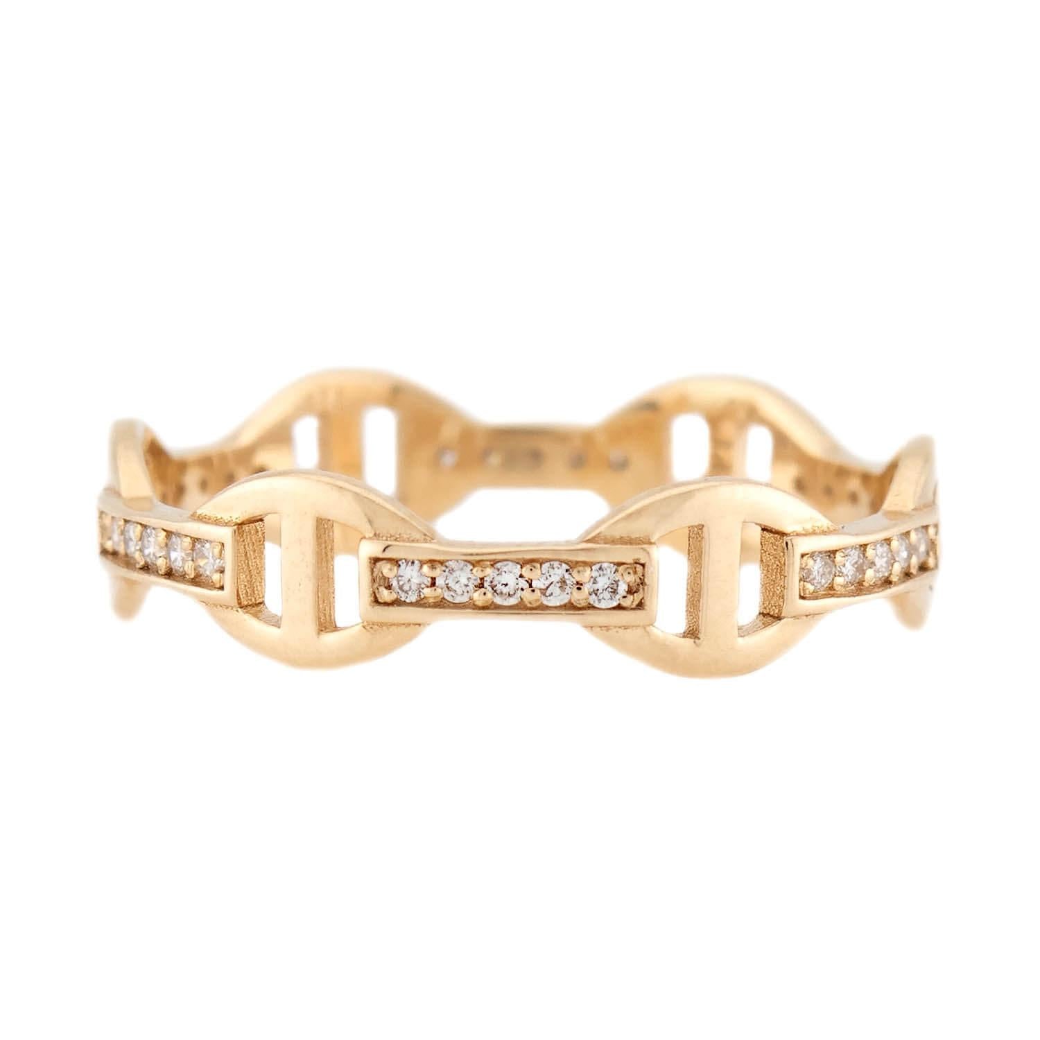 Estate 14k and Diamond Anchor Link Ring
