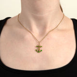 Victorian 14k Demantoid Garnet Anchor Pendant