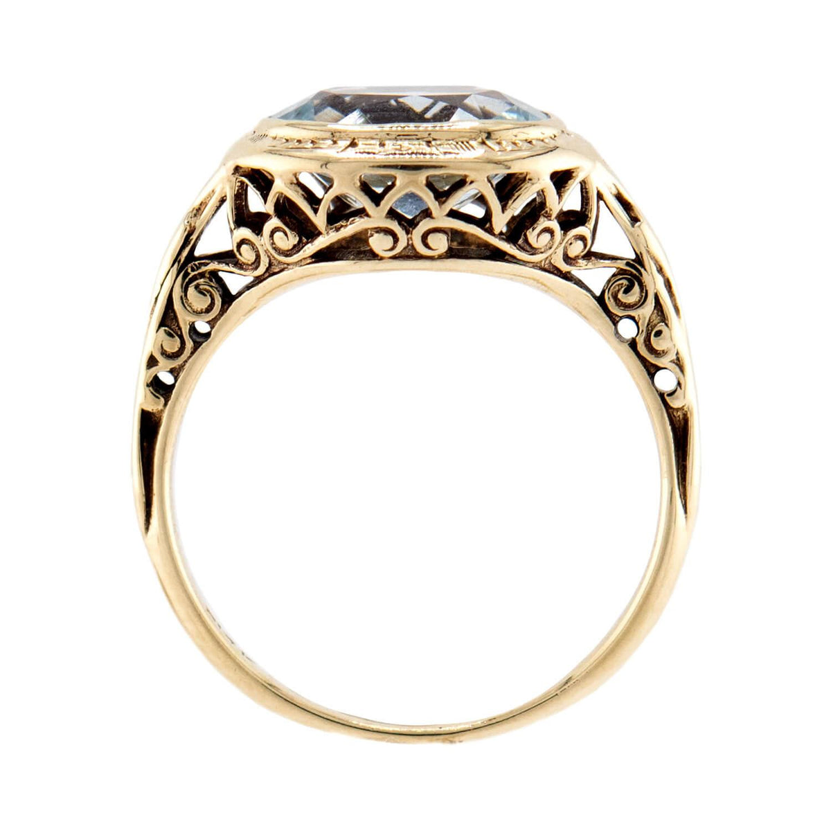 Art Deco 14k Aqua Ring