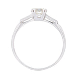 Art Deco Platinum Diamond Engagement Ring 1.01ctw