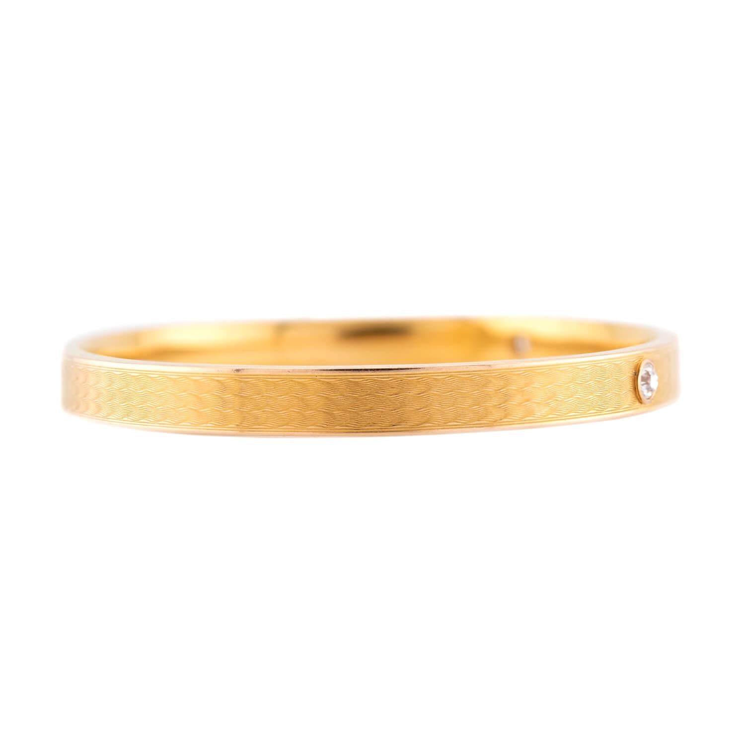 RIKER BROS. Art Nouveau 14k Sapphire & Diamond Bangle