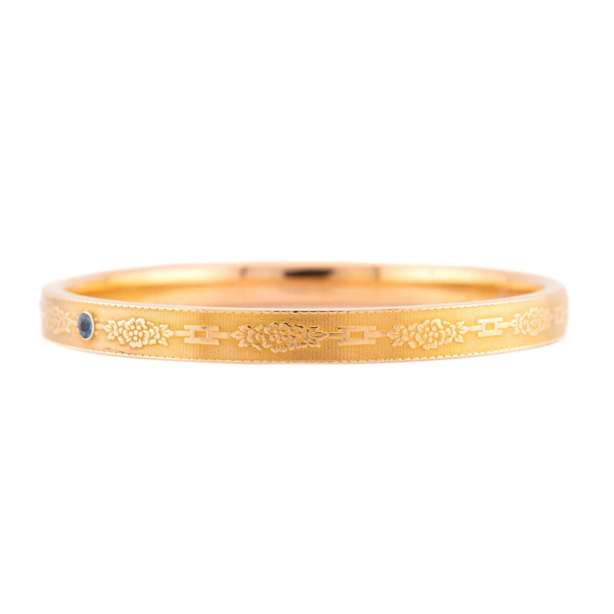 A.J. HEDGES & CO. Edwardian 14k Diamond & Sapphire Bangle