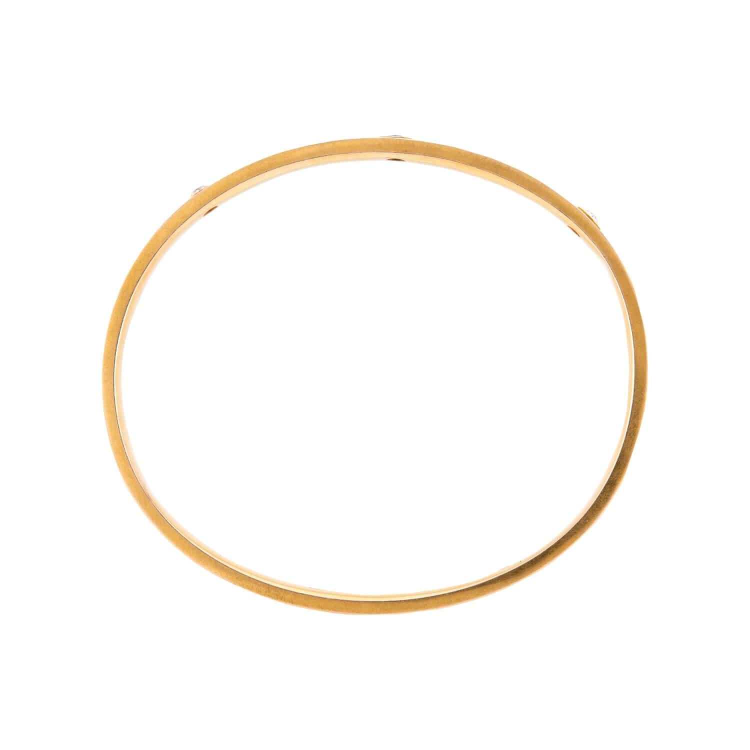 RIKER BROS. Art Nouveau 14k Sapphire & Diamond Bangle