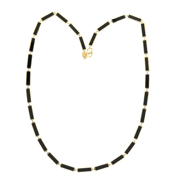 Estate 14k & Black Enamel Link Necklace