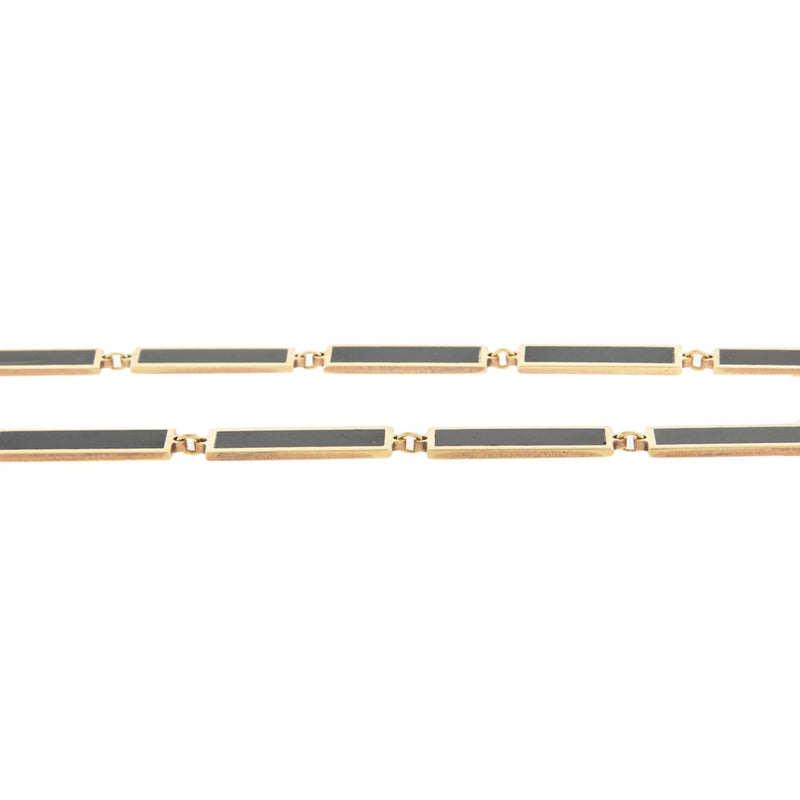 Estate 14k & Black Enamel Link Necklace