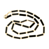 Estate 14k & Black Enamel Link Necklace