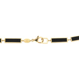 Estate 14k & Black Enamel Link Necklace
