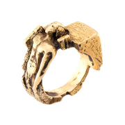 Estate 18k Brutalist Man-Motif Ring