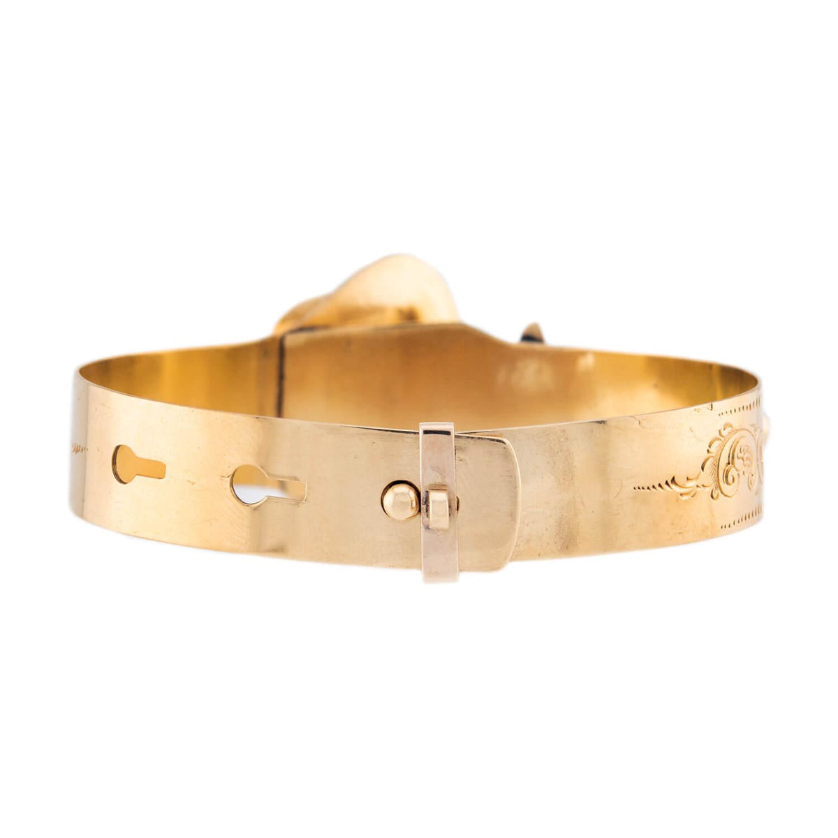 Victorian 18k Anchor-Motif Buckle Bangle