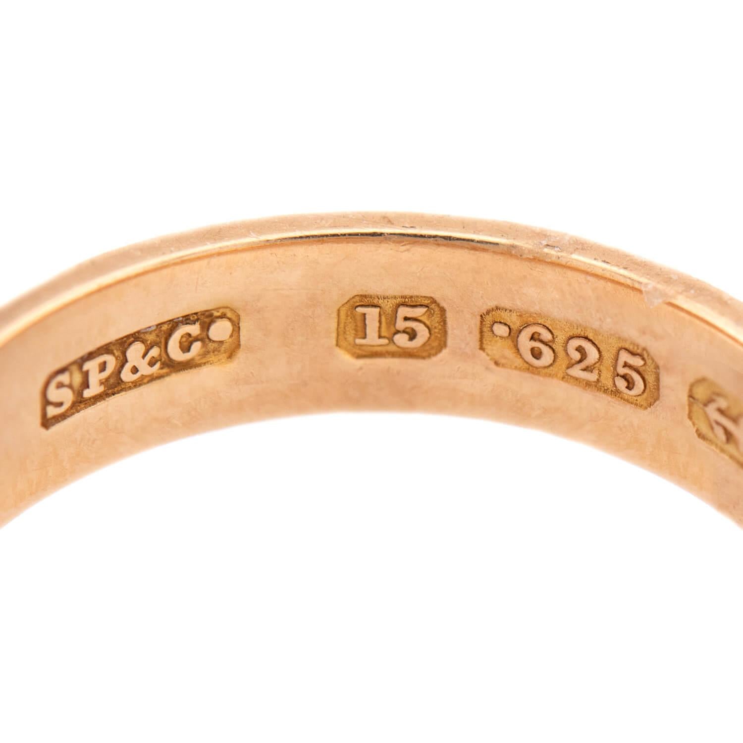 Victorian English 15k Woven Hair Buckle-Motif Mourning Ring