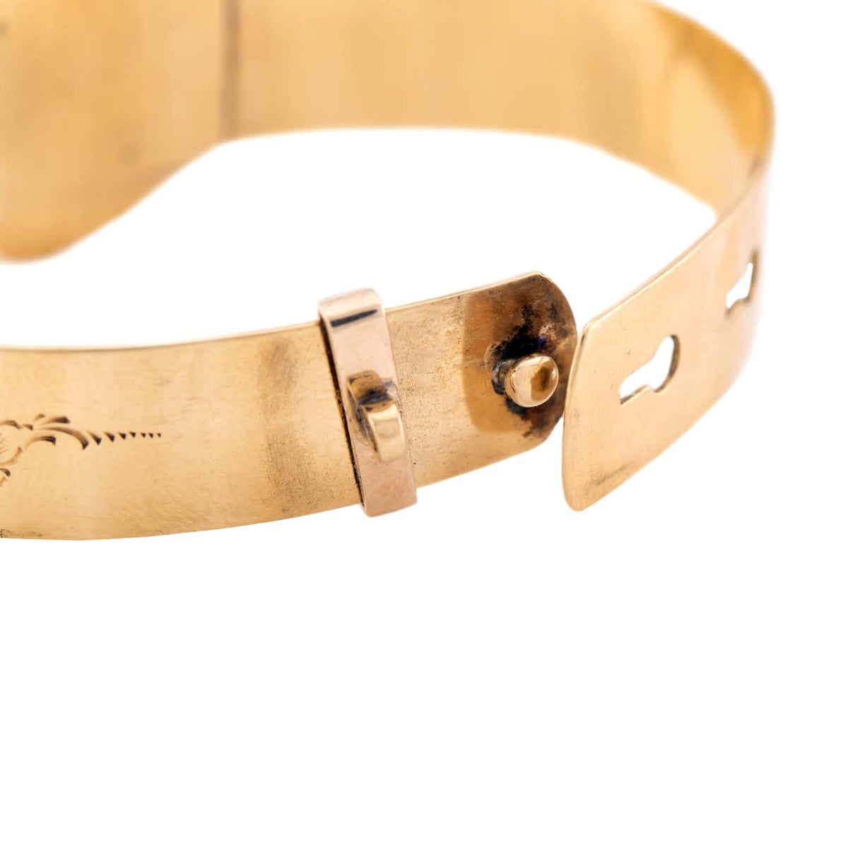 Victorian 18k Anchor-Motif Buckle Bangle