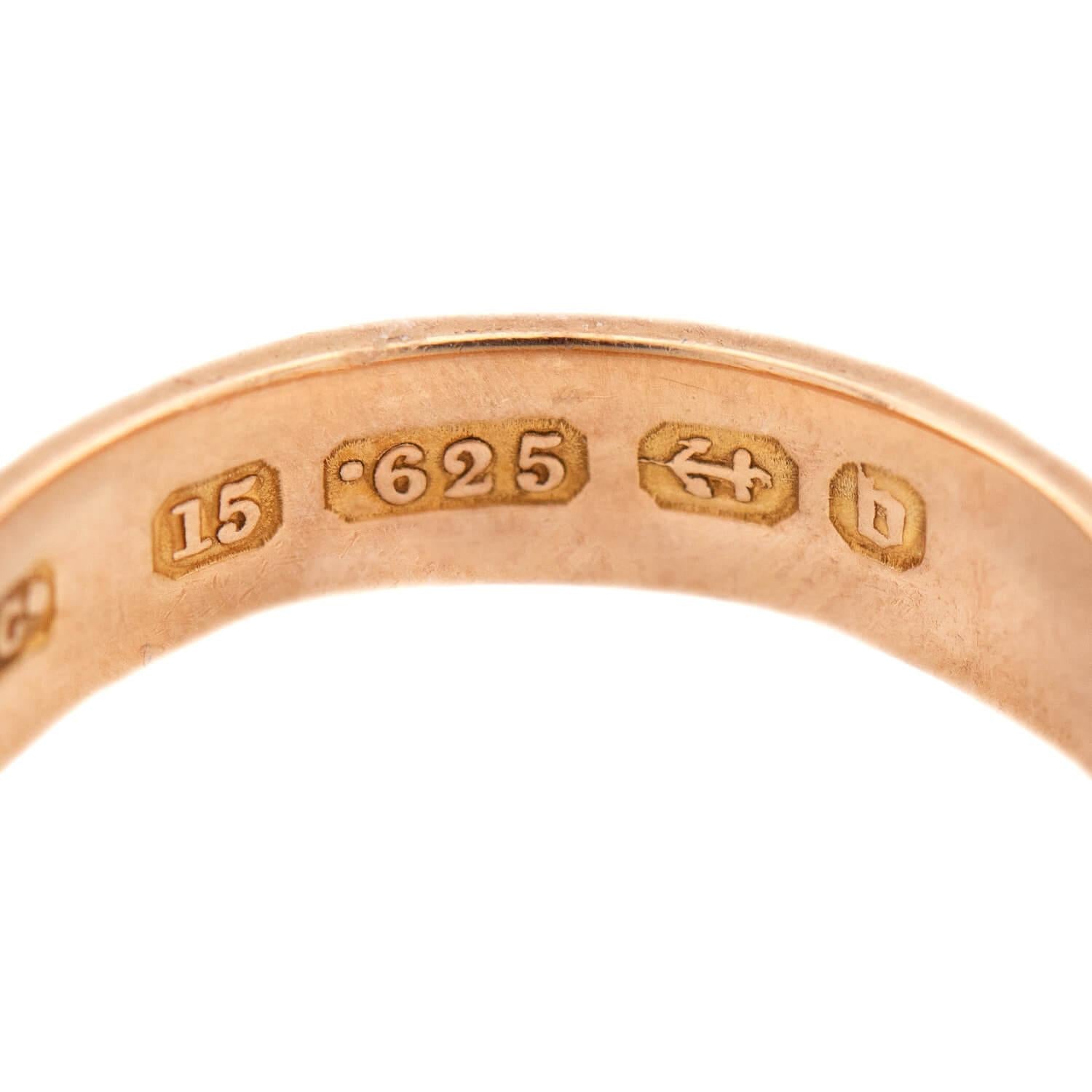 Victorian English 15k Woven Hair Buckle-Motif Mourning Ring