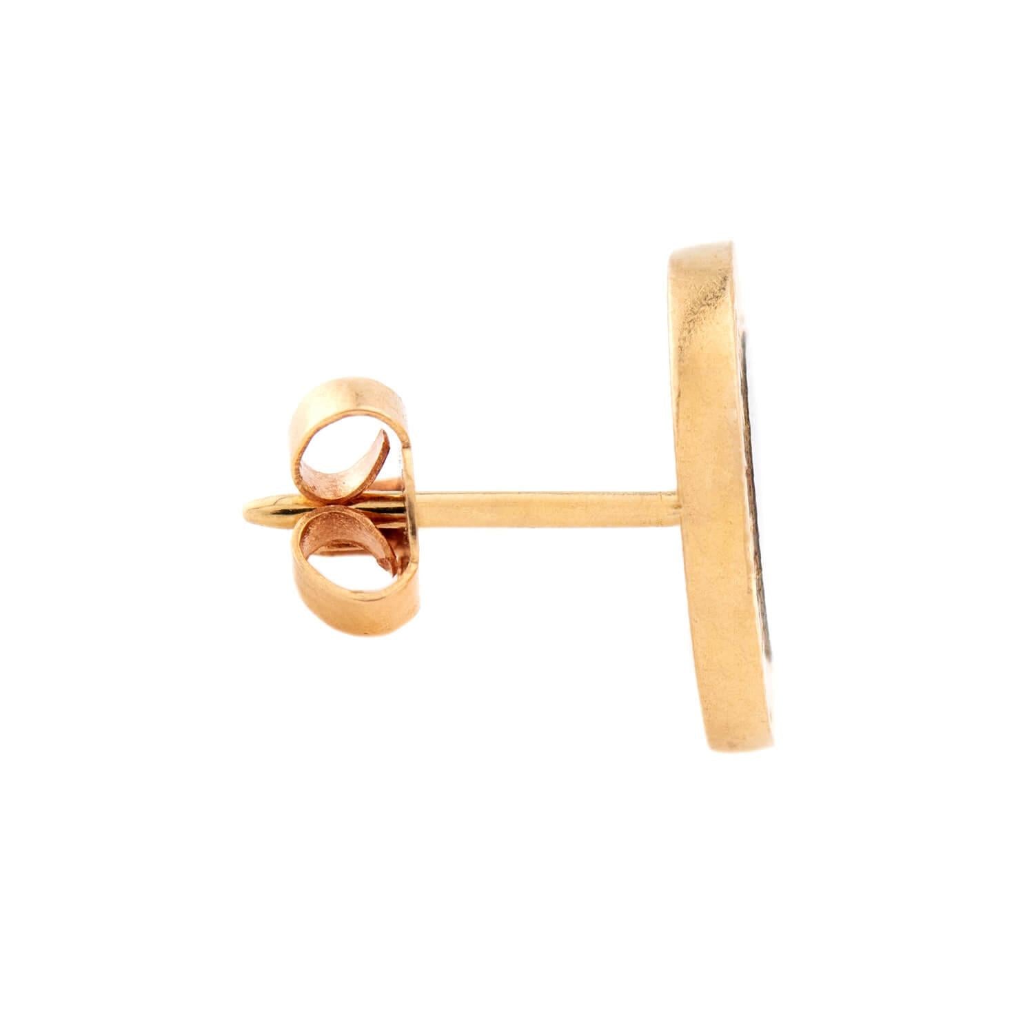 BVLGARI Vintage 18k Onyx Stud Earrings