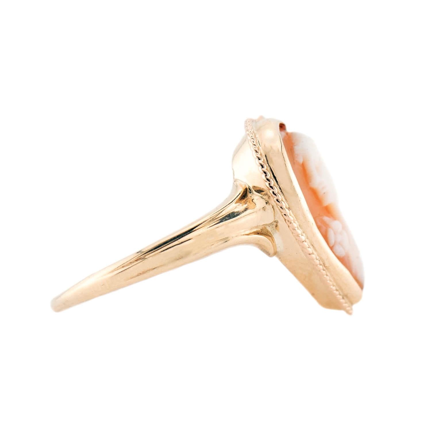 Art Deco 14k Cameo Heart Motif Ring