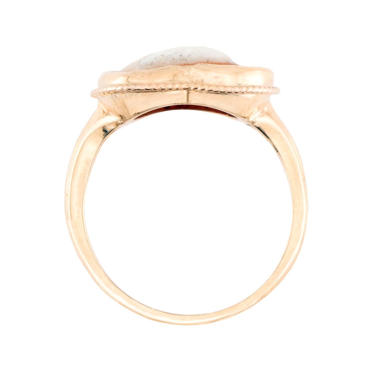 Art Deco 14k Cameo Heart Motif Ring