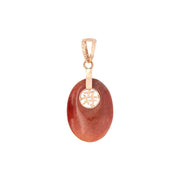 Art Deco Chinese 14k Carnelian Pendant