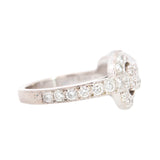 Cartier Agrafe Estate 18K White Gold Diamond Ring 0.86ct
