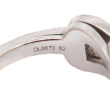 Cartier Agrafe Estate 18K White Gold Diamond Ring 0.86ct