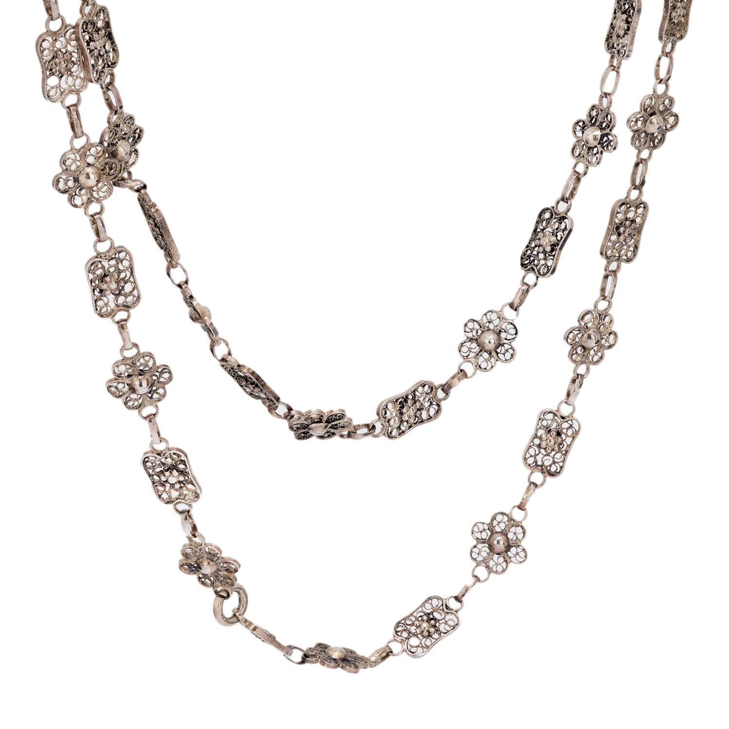 Victorian Sterling Silver 30" Chain