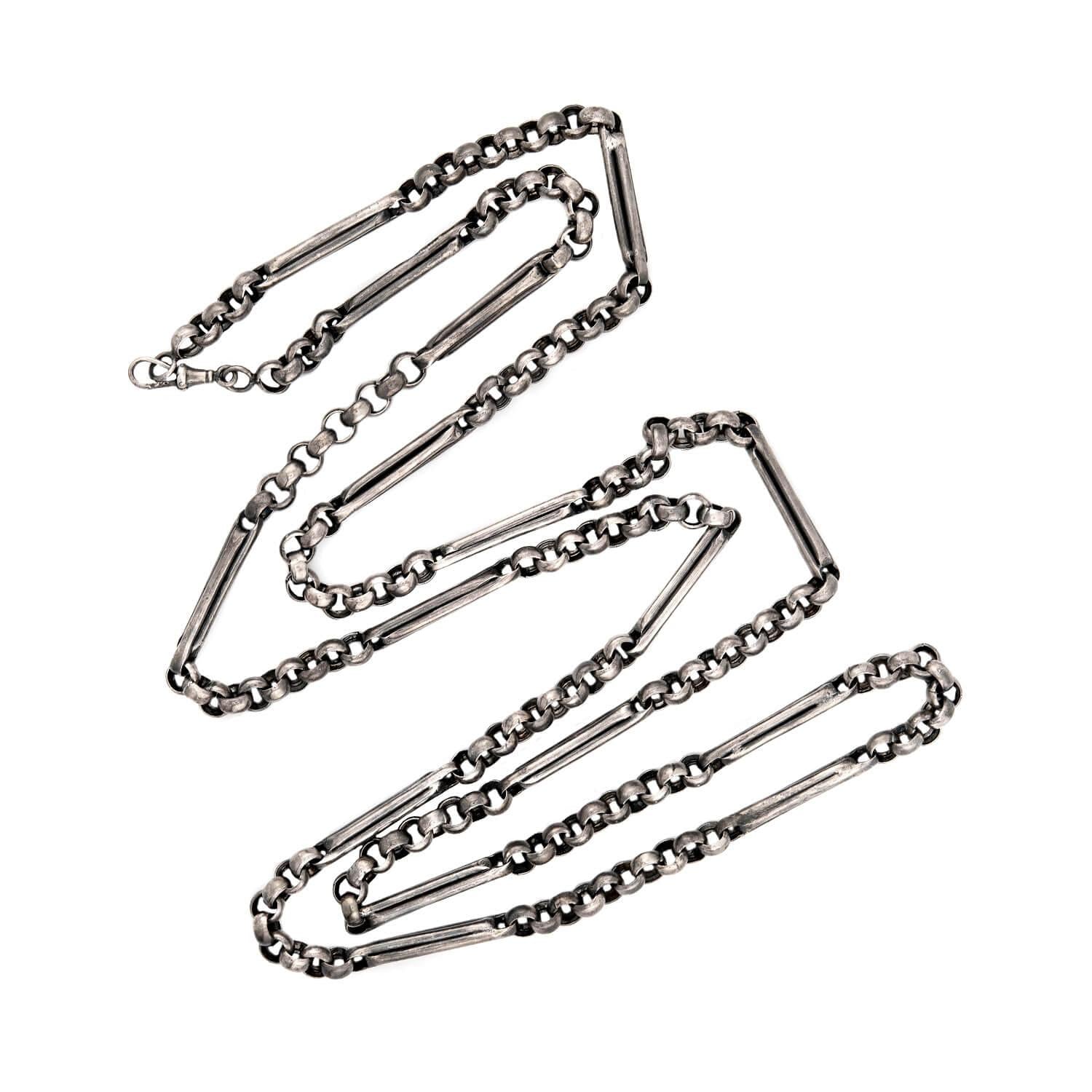 Victorian Sterling Silver Chain 56"