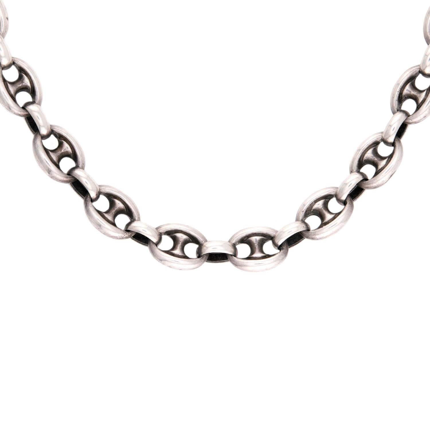 Victorian Sterling Silver "Gucci" Link Necklace