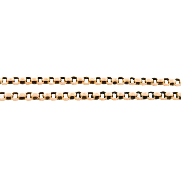 Victorian 9k Rolo Link Watch Chain Necklace 60"