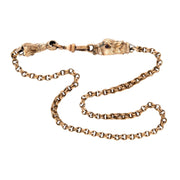 Victorian Gold-Filled Garnet Griffin-Motif Chain Necklace