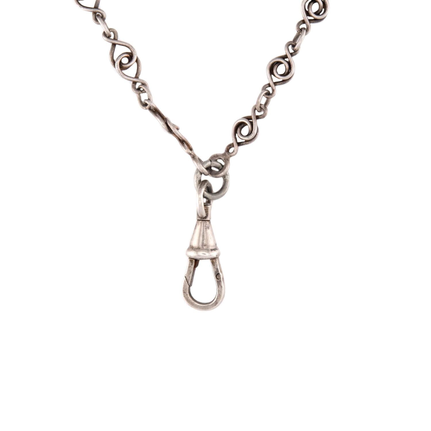 Art Nouveau Sterling Silver Chain 58"