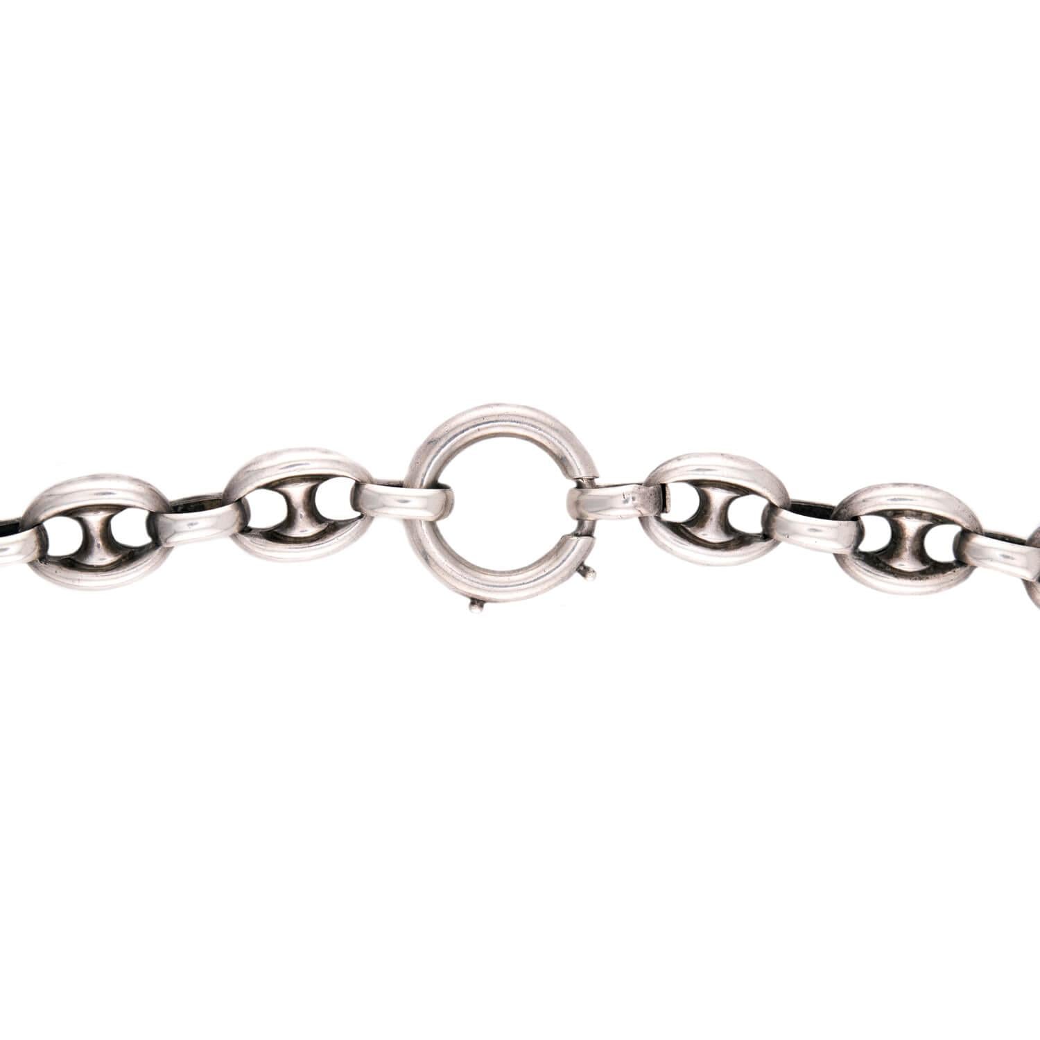 Victorian Sterling Silver "Gucci" Link Necklace