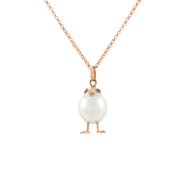 Estate South Sea Pearl Chicken Pendent w/14k Rose Gold Chain