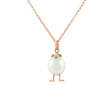 Estate South Sea Pearl Chicken Pendent w/14k Rose Gold Chain