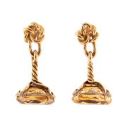 Victorian 14k Citrine Intaglio Earring