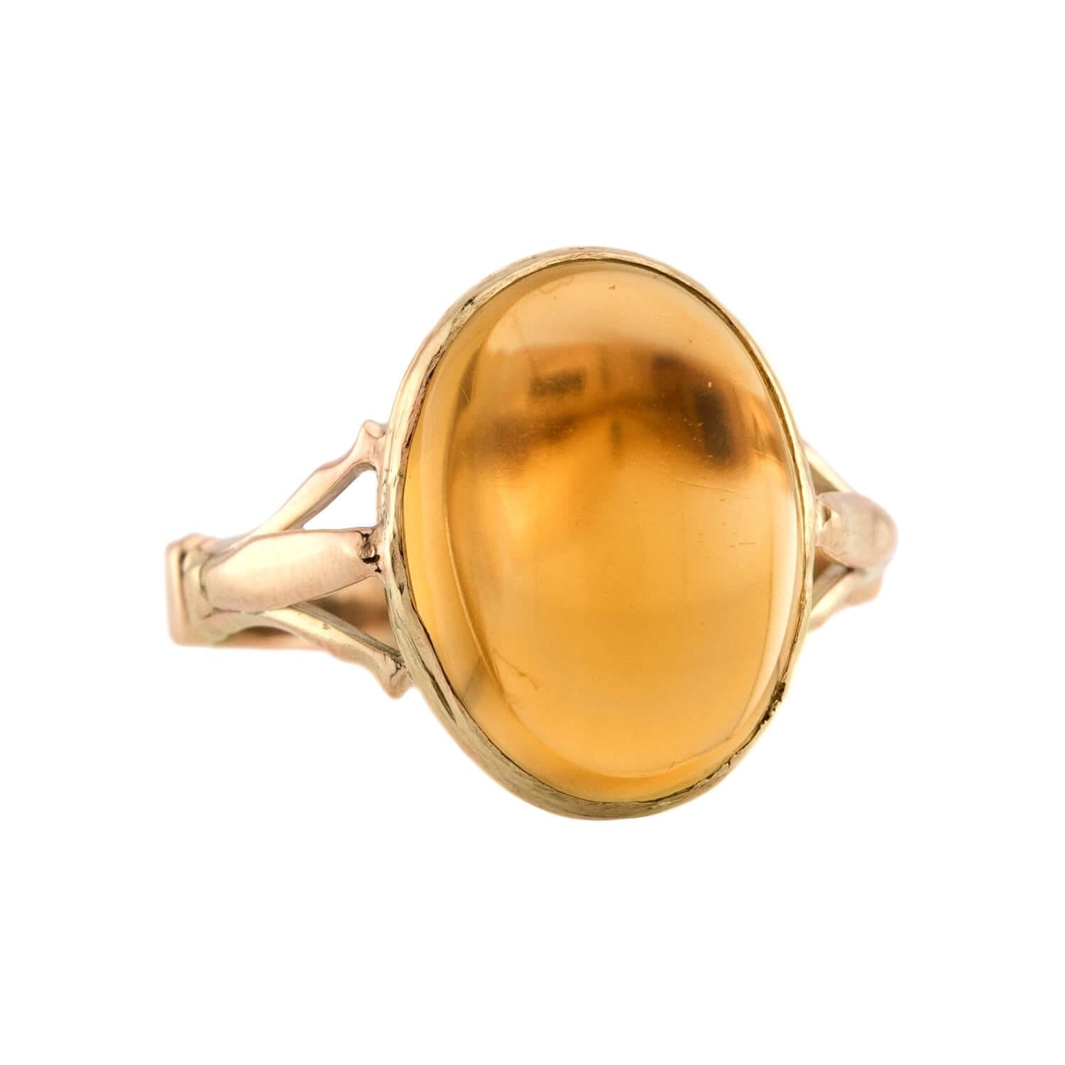 Victorian English 9k Citrine Ring