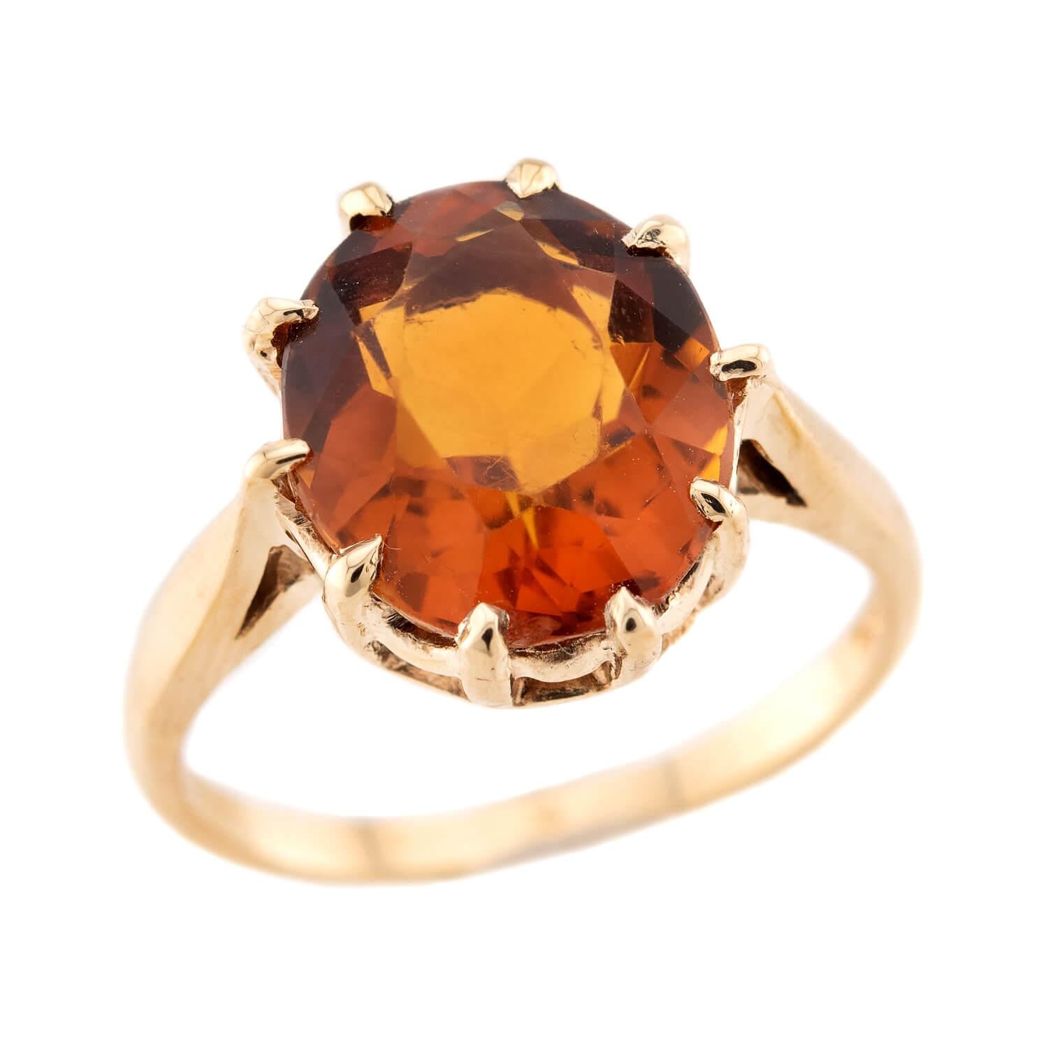 Victorian 10k Madeira Citrine Ring