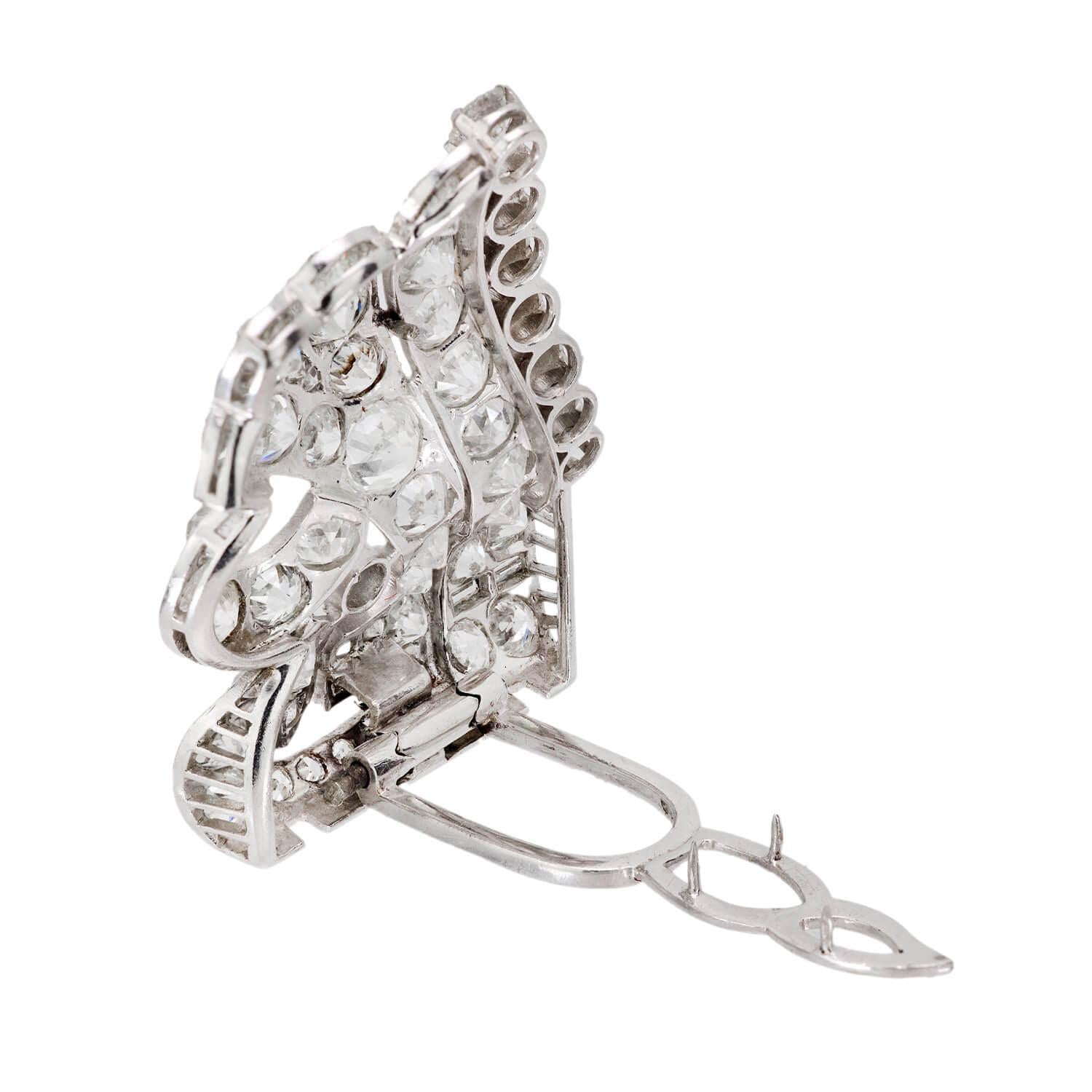 Edwardian Platinum Diamond Fur Clip