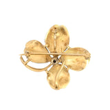 Victorian 14k Enamel Diamond 4-Leaf Clover Pin/Pendant