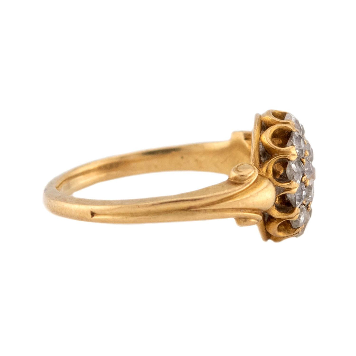 Victorian 18k Diamond Cluster Pinky Ring