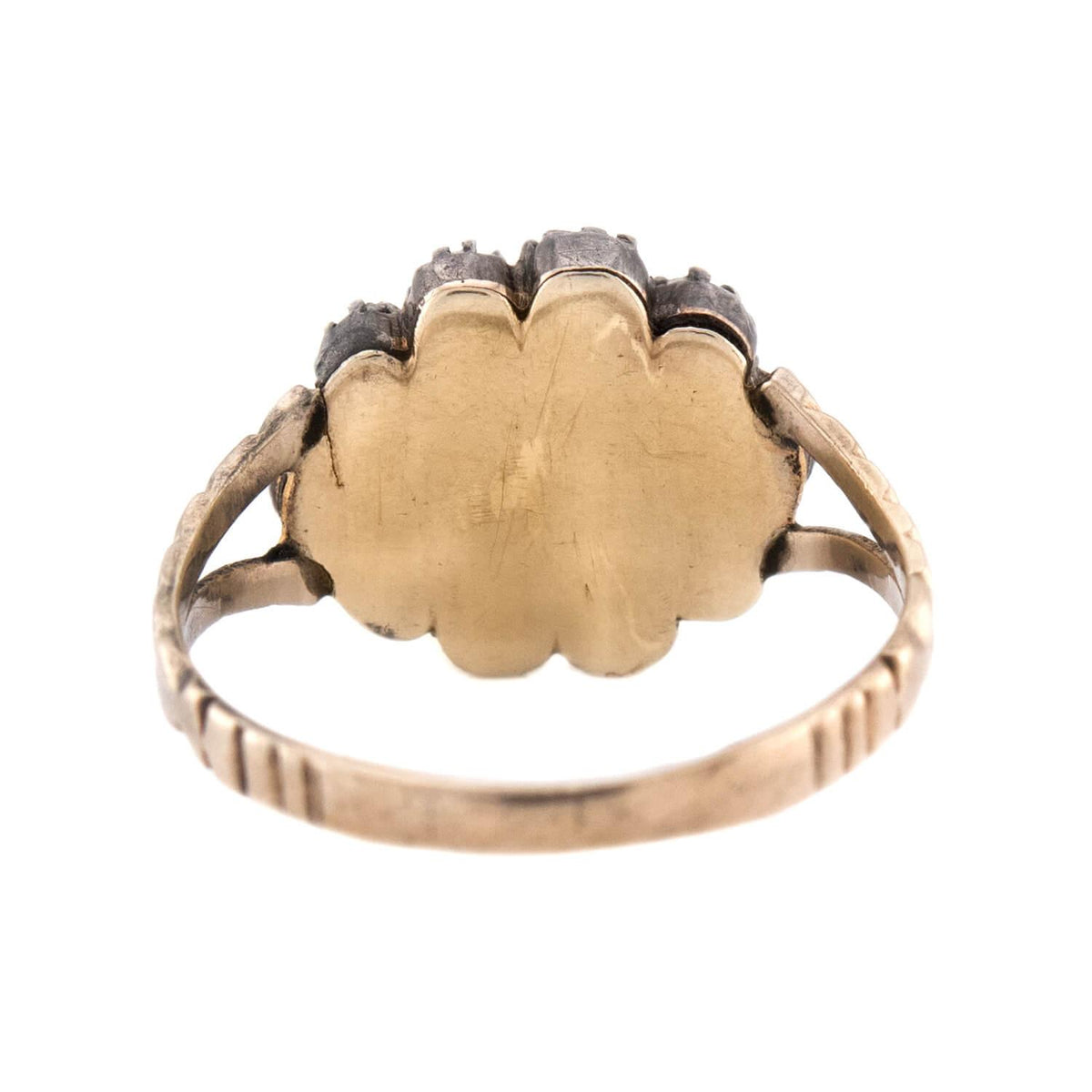 Georgian 14k/Sterling Silver Diamond Halo Ring
