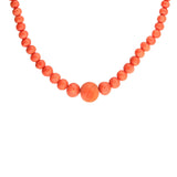 Victorian 9k Graduated Coral Bead Necklace