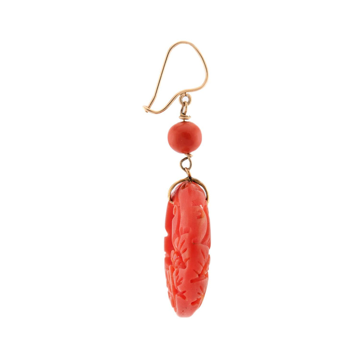 Art Deco 14k Coral Dangle Earrings
