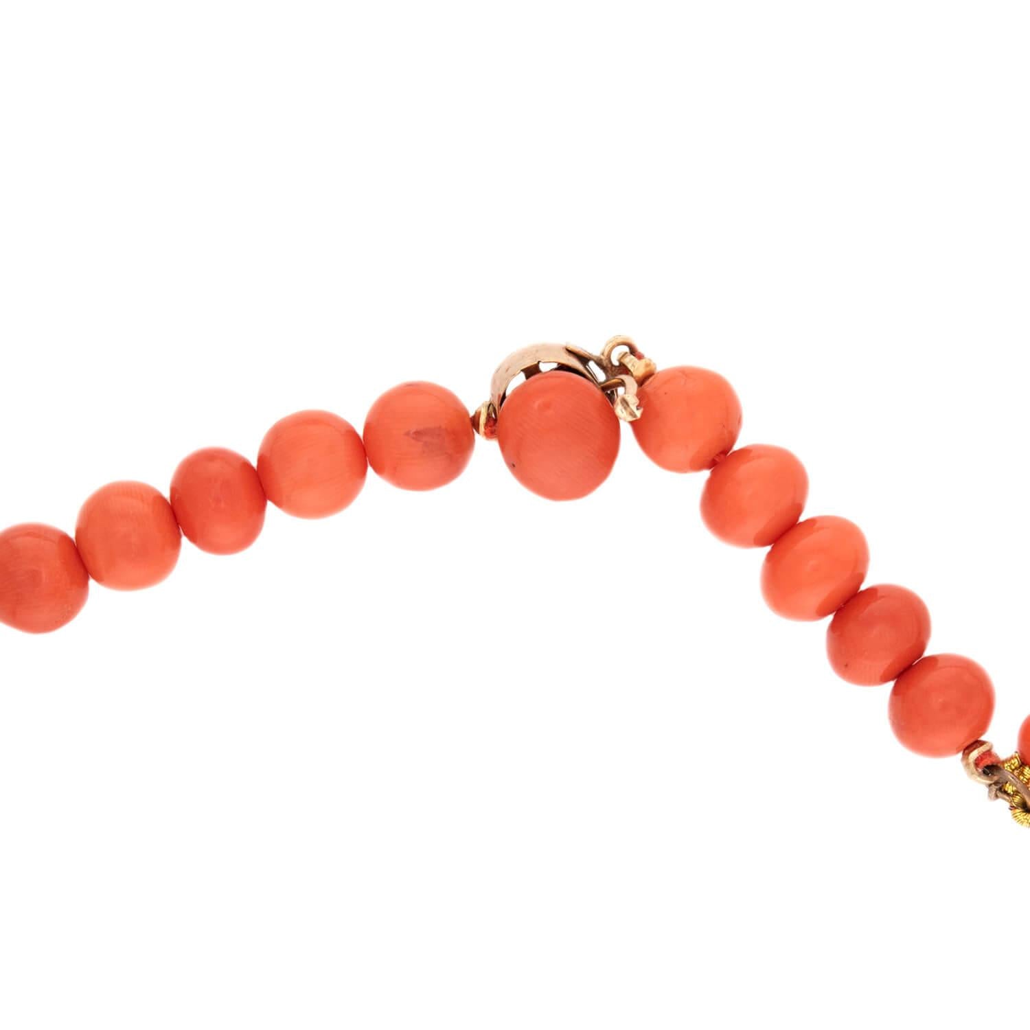Victorian Gold-Filled Coral Festoon Necklace