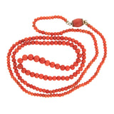 Victorian Graduated Coral Bead Necklace 28"