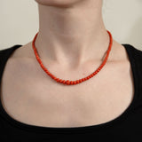 Art Deco gold filled Graduated Oxblood Coral Bead Necklace