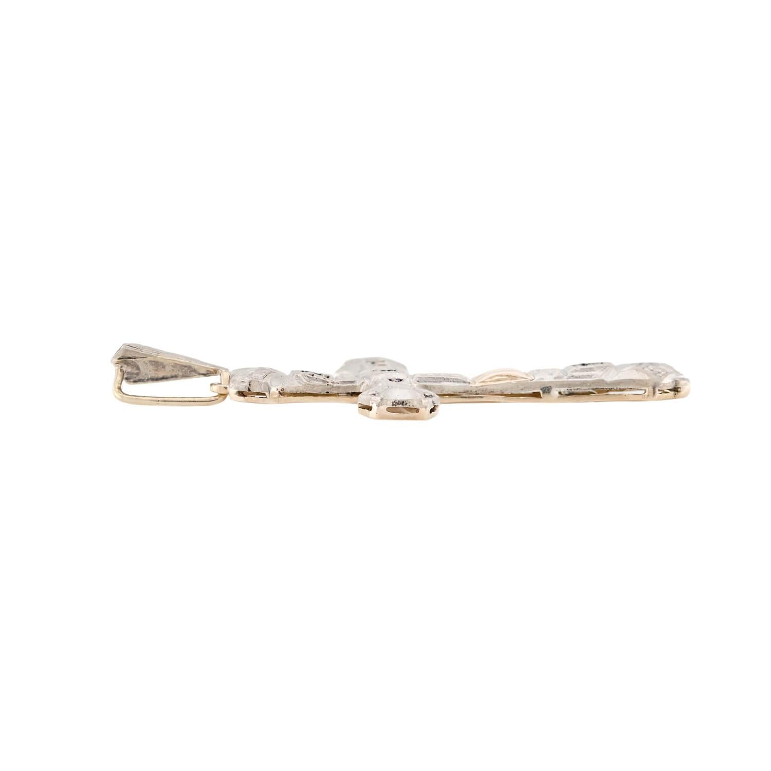 Edwardian 18k Platinum Sapphire Cross Pendant